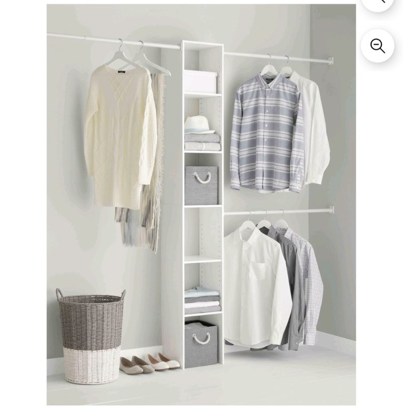 Mainstays Adjustable Closet Organizer, White sold price at auction in Canada