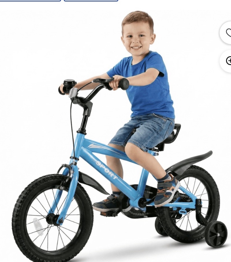 Naipo 14 inch Kids Bike with Training Wheels Adjustable Seat sold price at auction in Canada