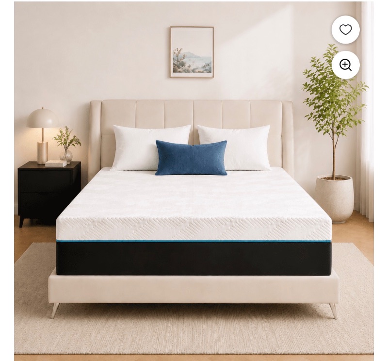 Queen Mattress Lecuneey 10 Inch Memory Foam Mattress sold price at auction in Canada